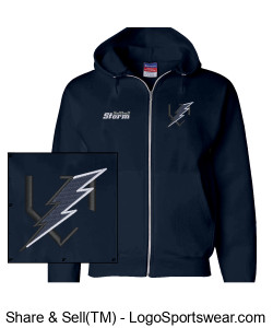 Champion Adult Powerblend Full Zip Hooded Sweatshirt Design Zoom